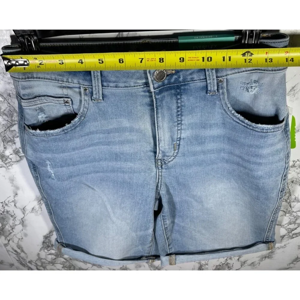Everflex Womens High-Rise Super Stretch Denim Bermuda Shorts Size 6 - Picture 3 of 6